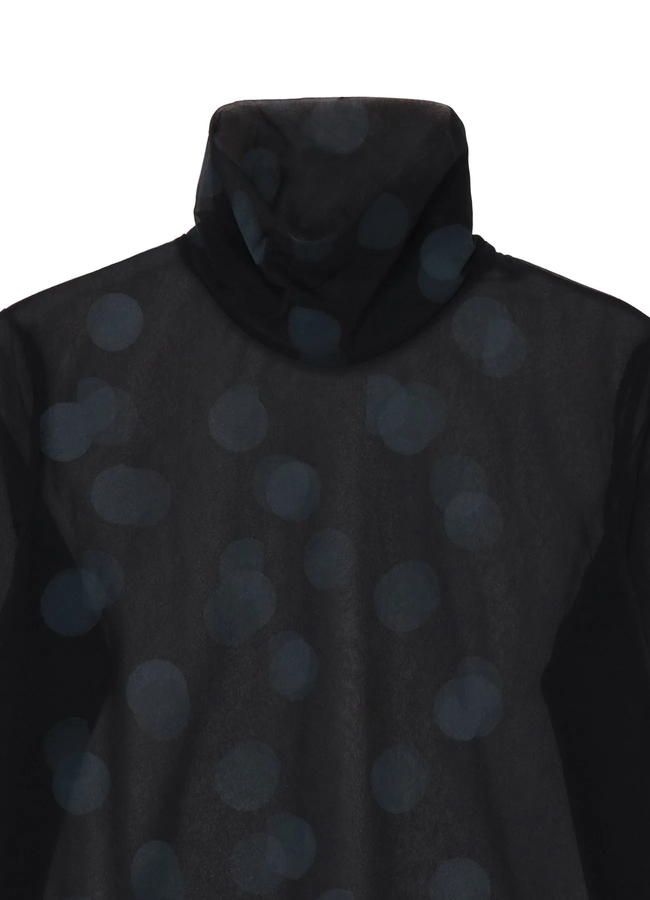 GAUZE JERSEY DOT PRINT HIGH NECK LONG SLEEVE T sold by Yohji Yamamoto product image thumbnail 4