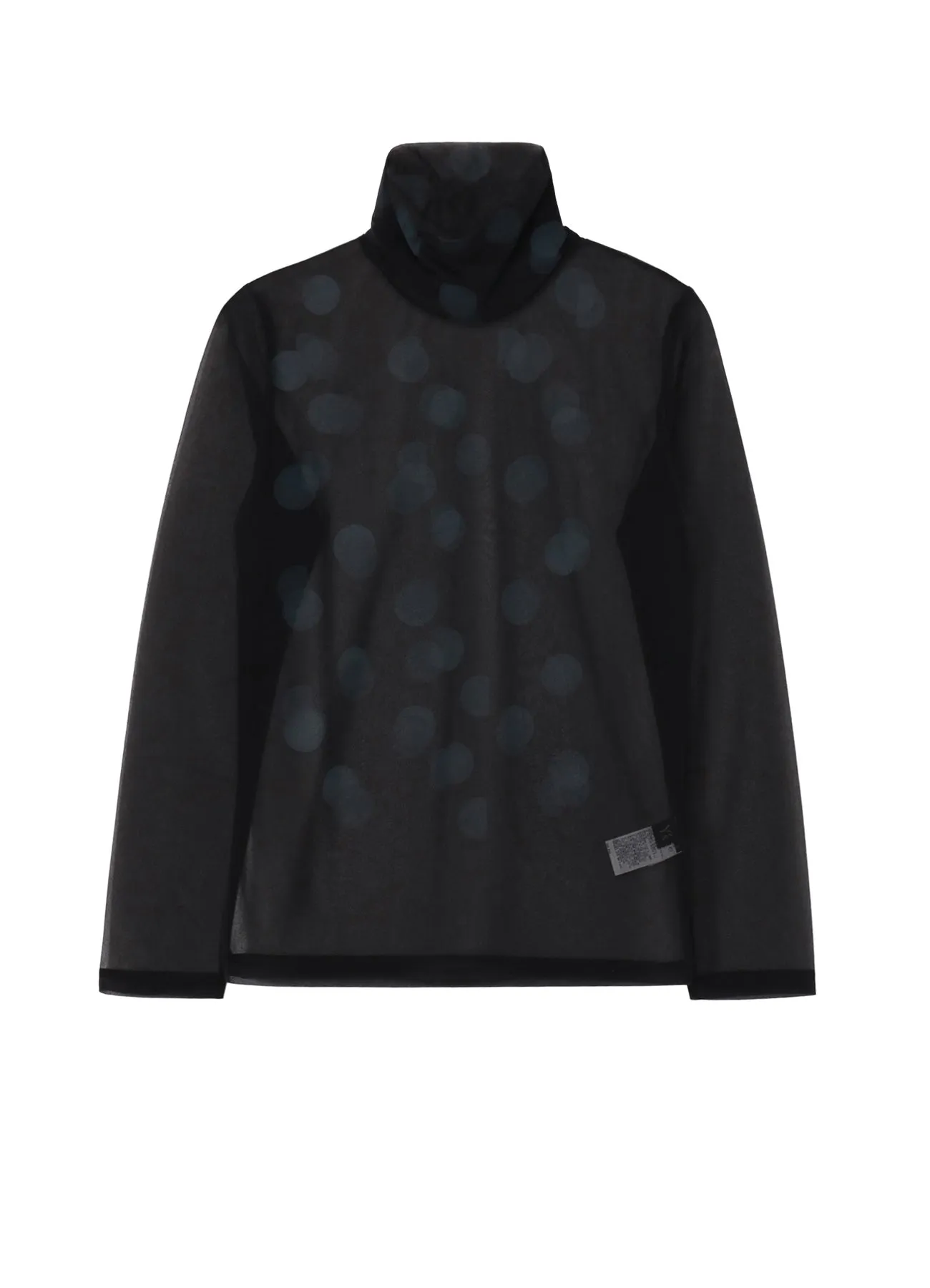 GAUZE JERSEY DOT PRINT HIGH NECK LONG SLEEVE T sold by Yohji Yamamoto