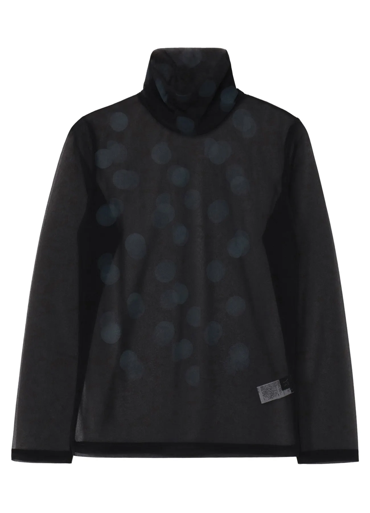 GAUZE JERSEY DOT PRINT HIGH NECK LONG SLEEVE T sold by Yohji Yamamoto product image thumbnail 2