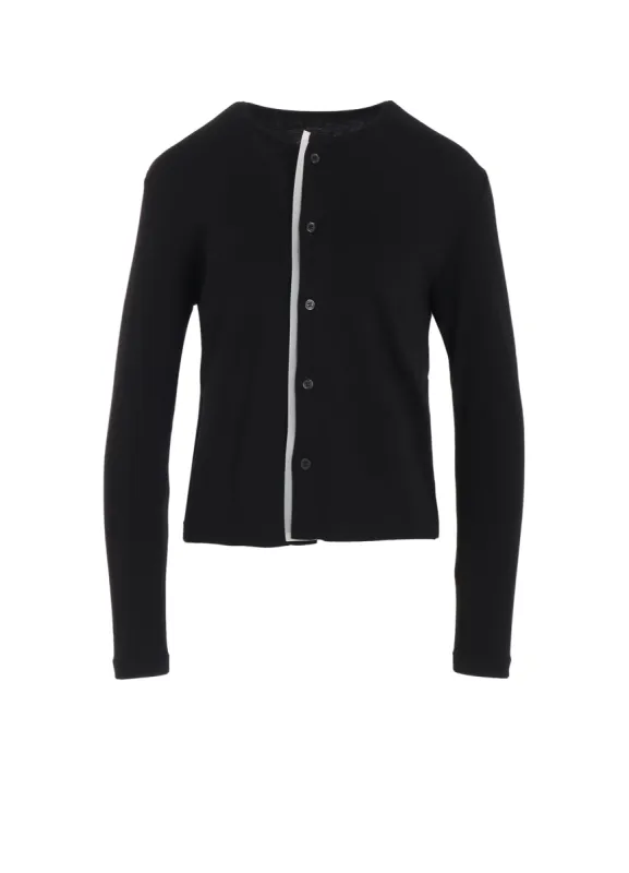 COTTON FRAISE/POLYESTER GAUZE DOUBLE PLACKET CARDIGAN sold by Yohji Yamamoto