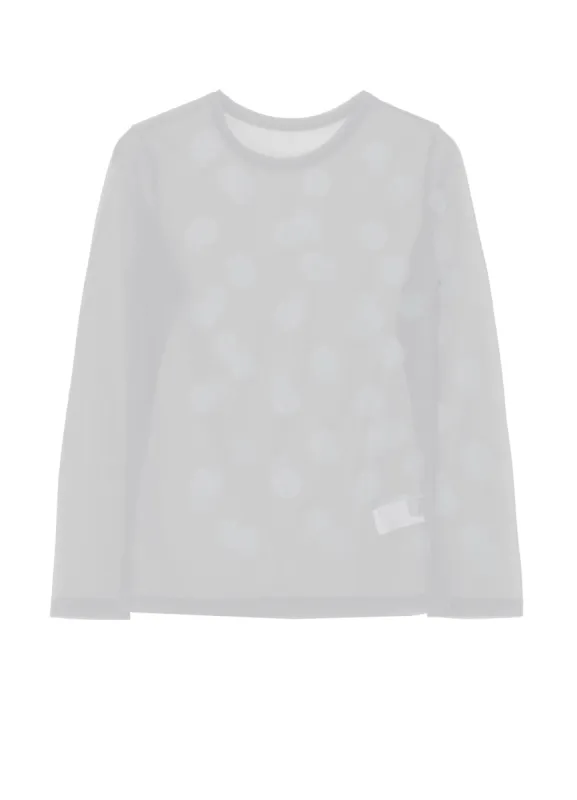 GAUZE JERSEY DOT PRINT ROUND NECK LONG SLEEVE T sold by Yohji Yamamoto