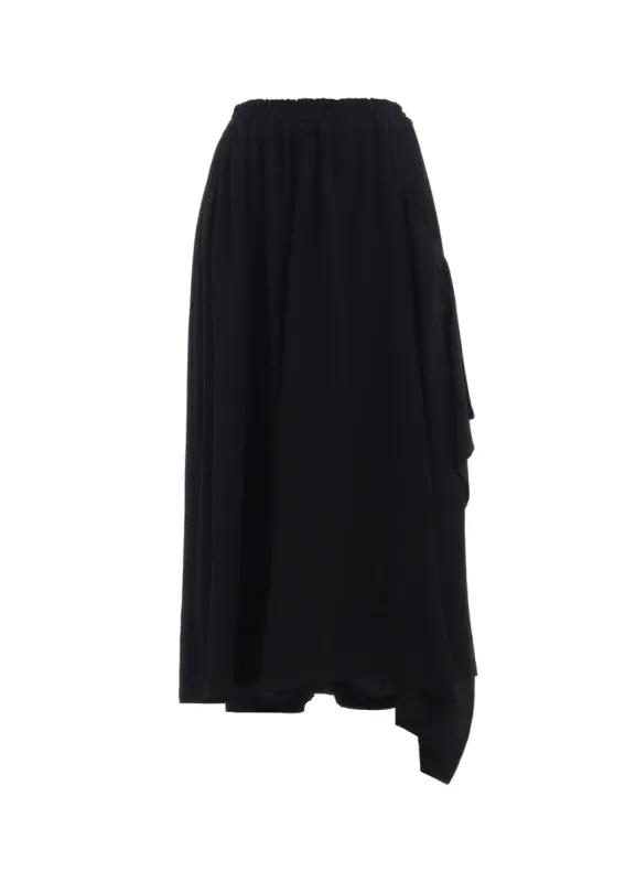 CREPE de CHINE SIDE CLOTH ELASTIC PANTS made by Yohji Yamamoto