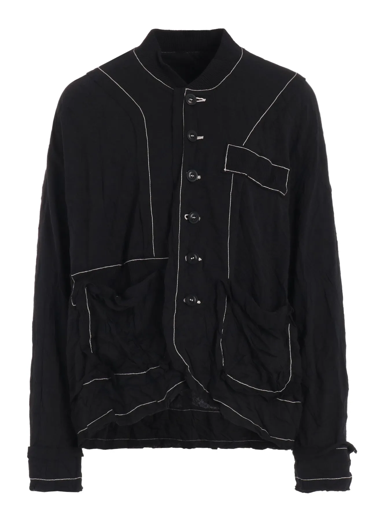 CRINKLED JERSERY CUT OFF DOUBLED JACKET sold by Yohji Yamamoto product image thumbnail 2