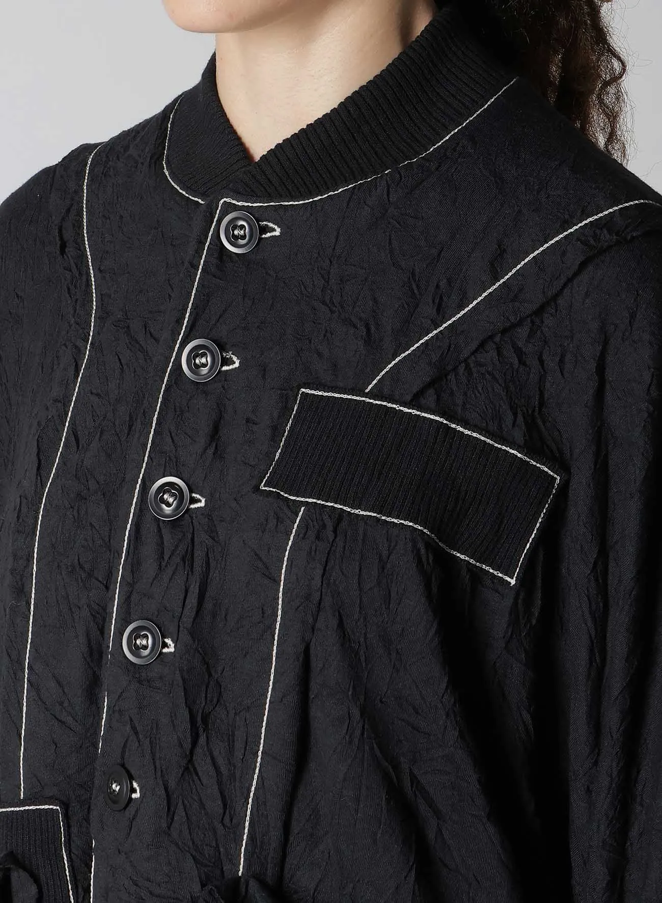 CRINKLED JERSERY CUT OFF DOUBLED JACKET sold by Yohji Yamamoto product image thumbnail 5