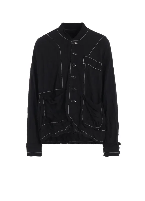 CRINKLED JERSERY CUT OFF DOUBLED JACKET sold by Yohji Yamamoto