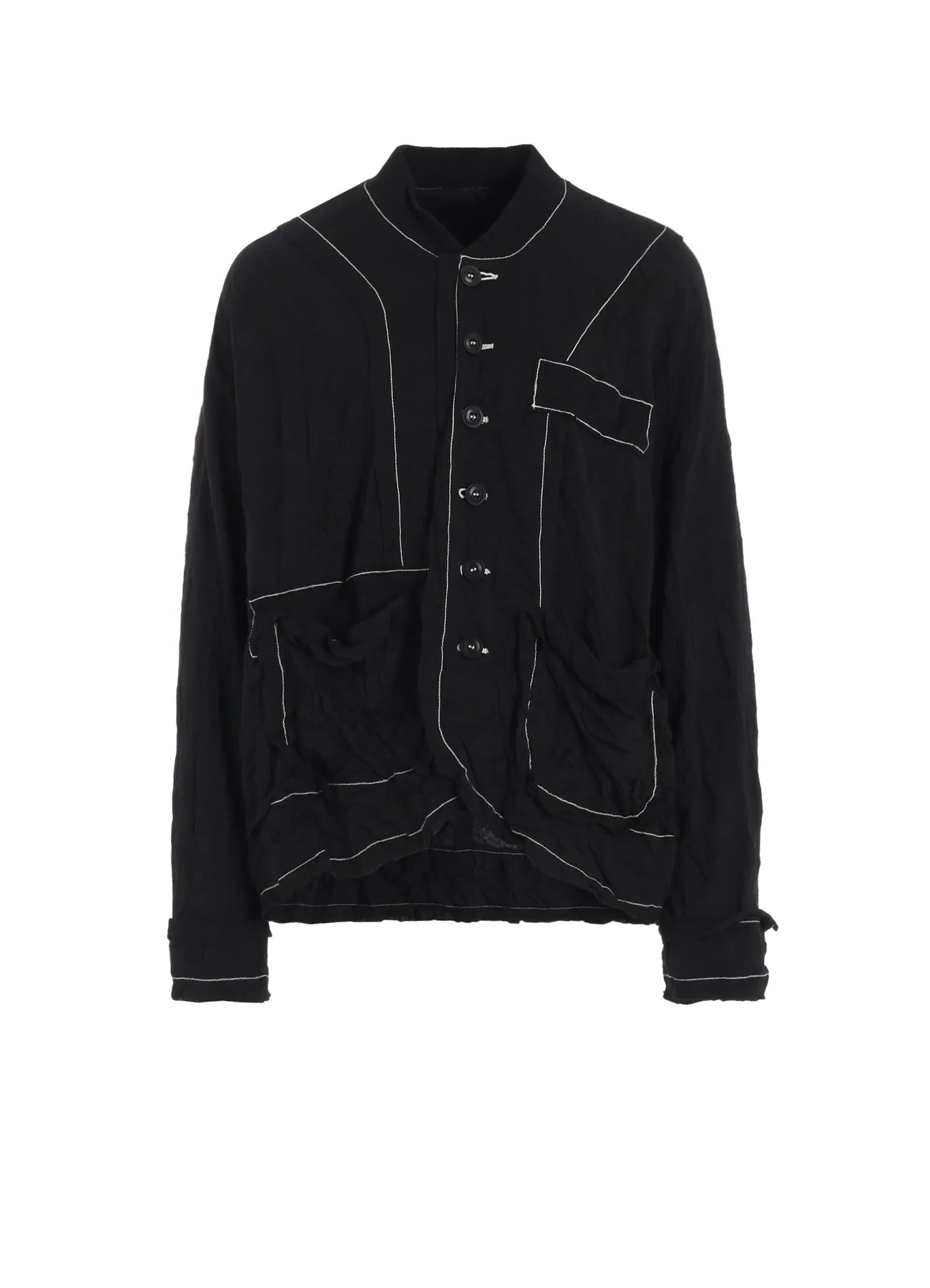 CRINKLED JERSERY CUT OFF DOUBLED JACKET sold by Yohji Yamamoto
