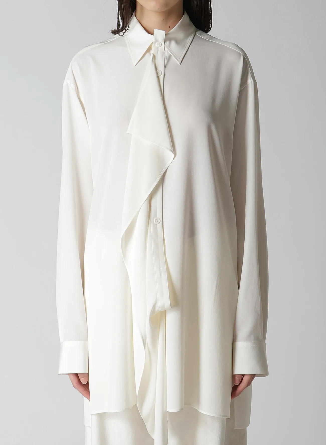 CREPE de CHINE CLOTH PLACKET BLOUSE sold by Yohji Yamamoto product image thumbnail 4