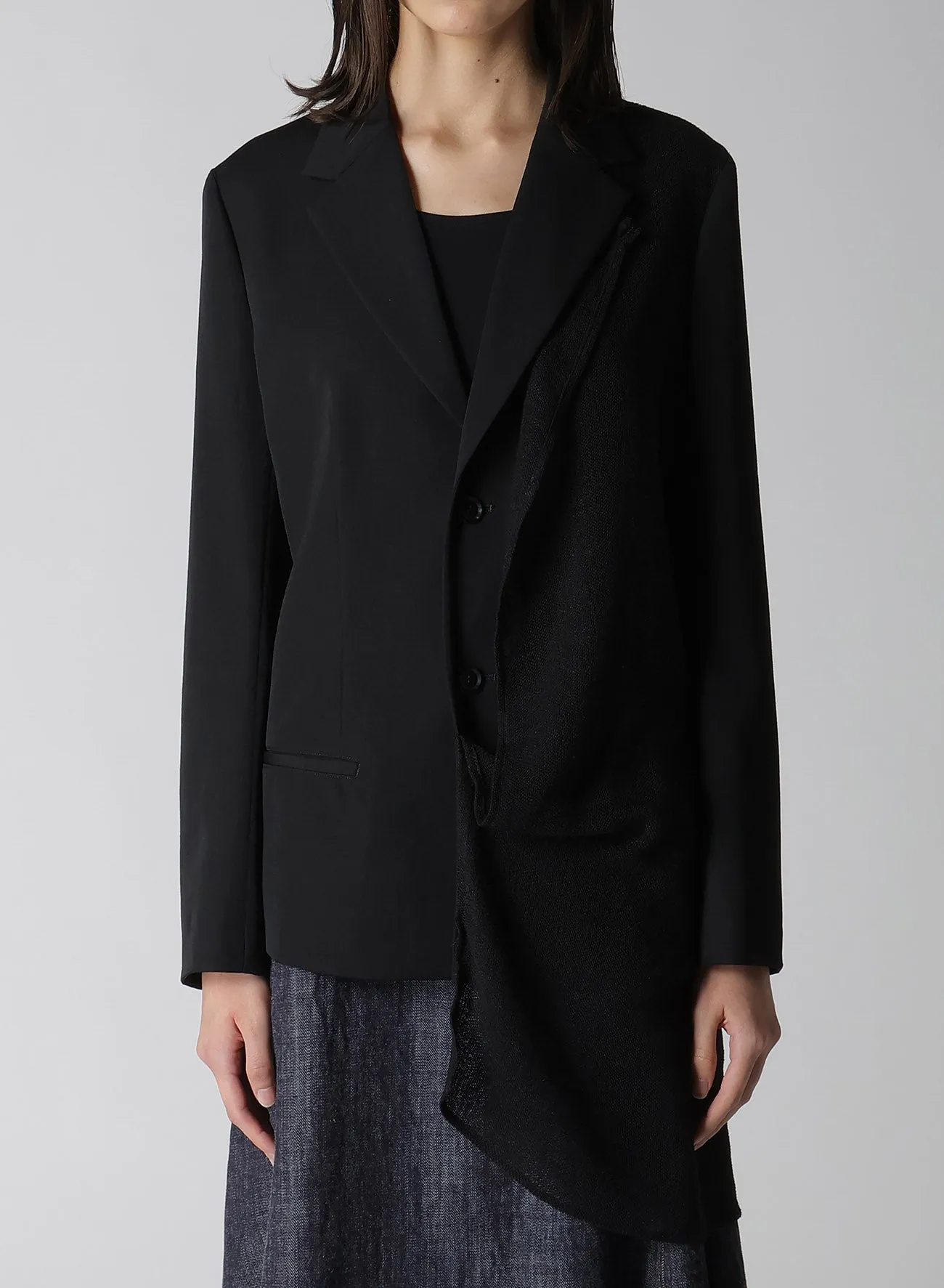 WOOL GABARDINE LEFT DOUBLED JACKET sold by Yohji Yamamoto product image thumbnail 5