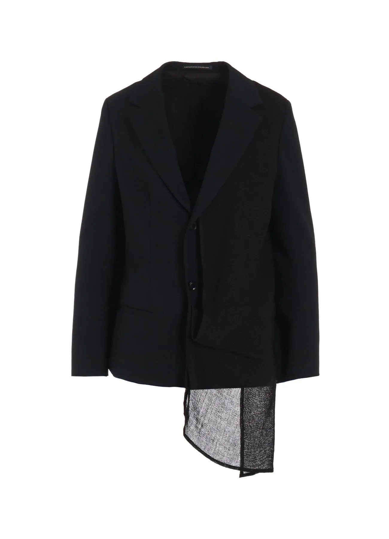WOOL GABARDINE LEFT DOUBLED JACKET sold by Yohji Yamamoto