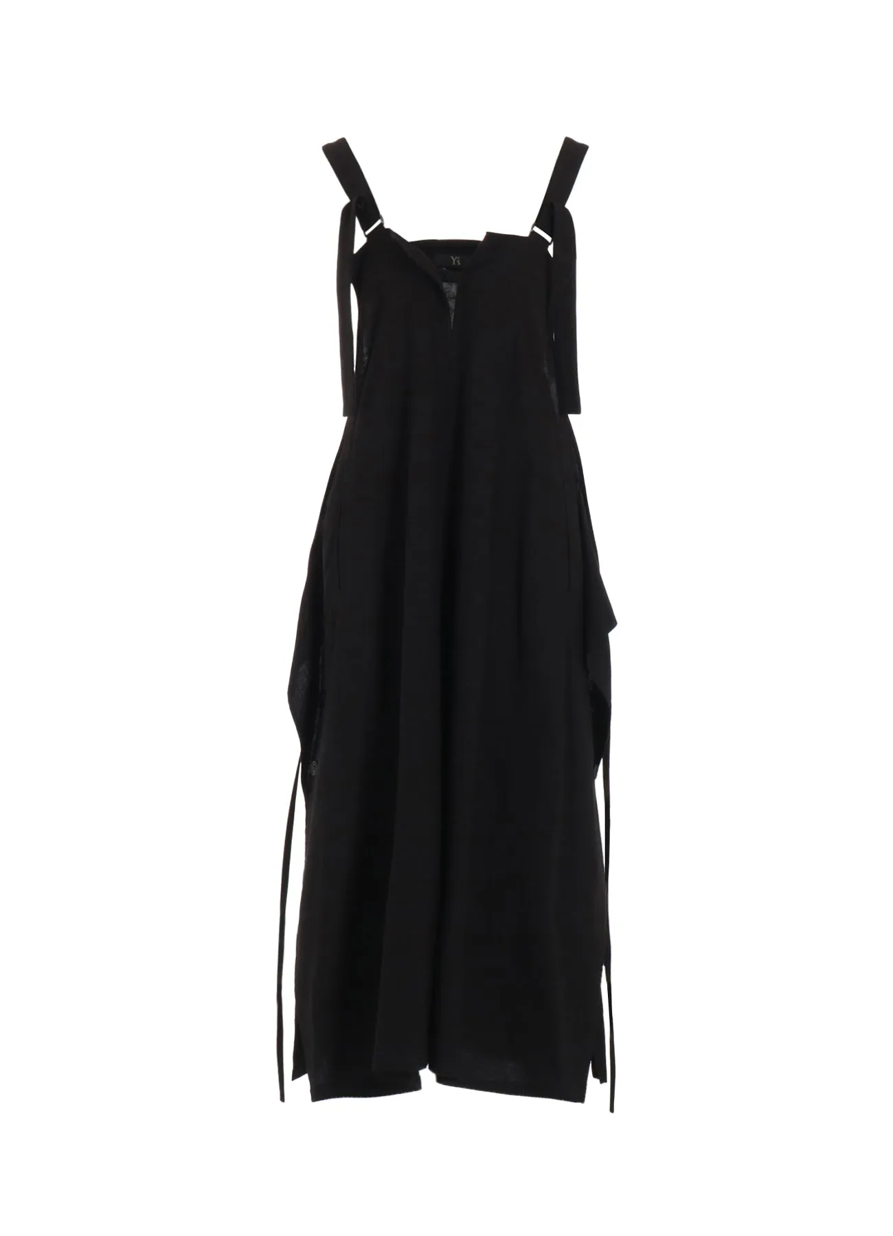 RY/LI CANVAS SIDE BUTTON SHOULDER STRAP DRESS sold by Yohji Yamamoto