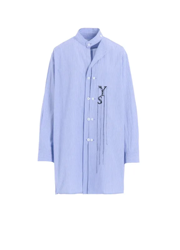 STRIPE COTTON DOUBLED LEFT FRONT BLOUSE sold by Yohji Yamamoto