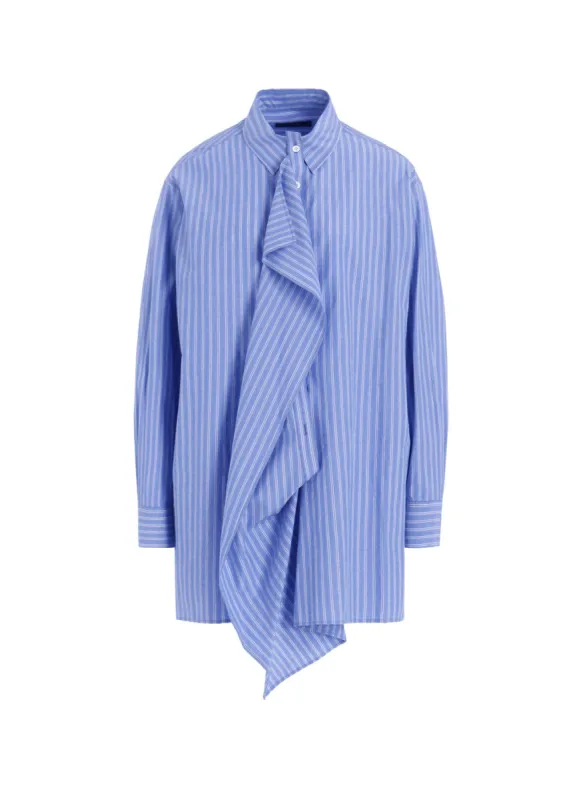 STRIPE COTTON CLOTH PLACKET BLOUSE sold by Yohji Yamamoto