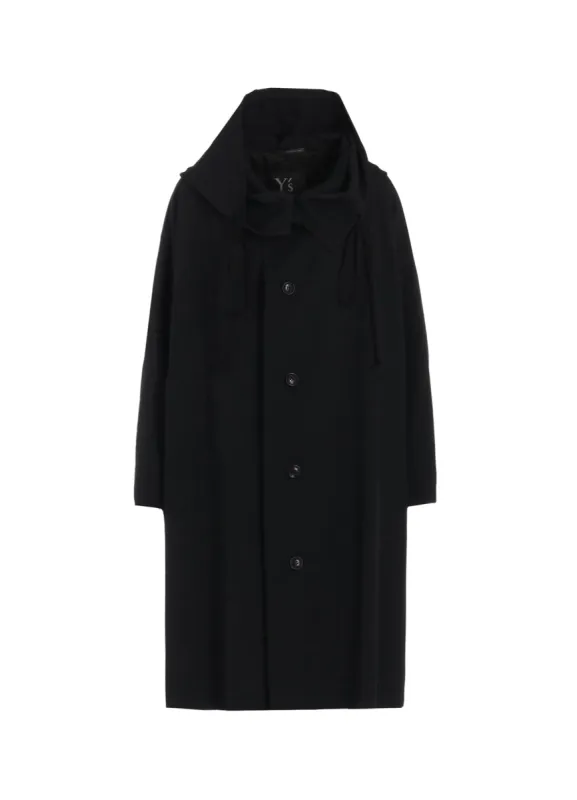 WOOL GABARDINE BIG HOODIE COAT sold by Yohji Yamamoto