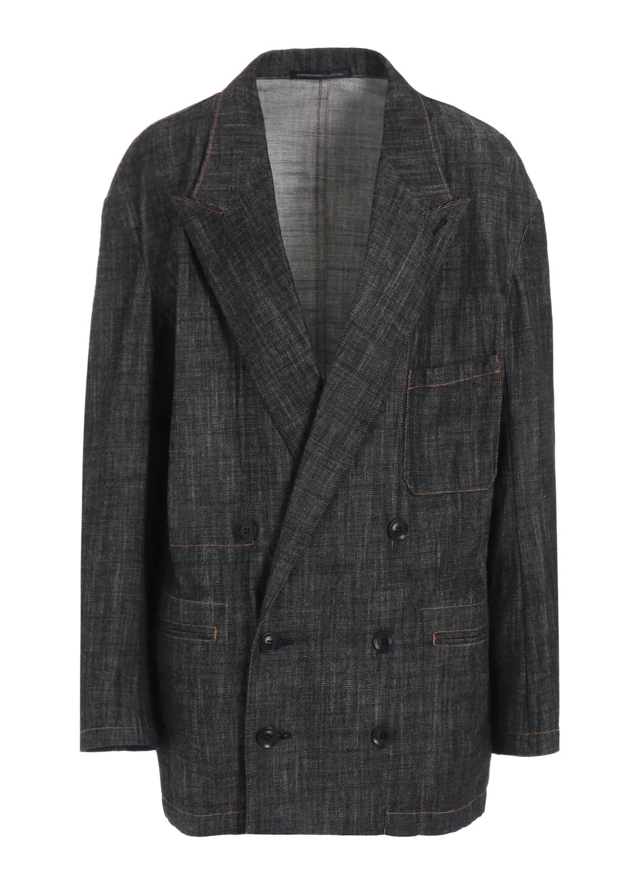 8OZ DENIM PEAKED LAPEL JACKET sold by Yohji Yamamoto product image thumbnail 2