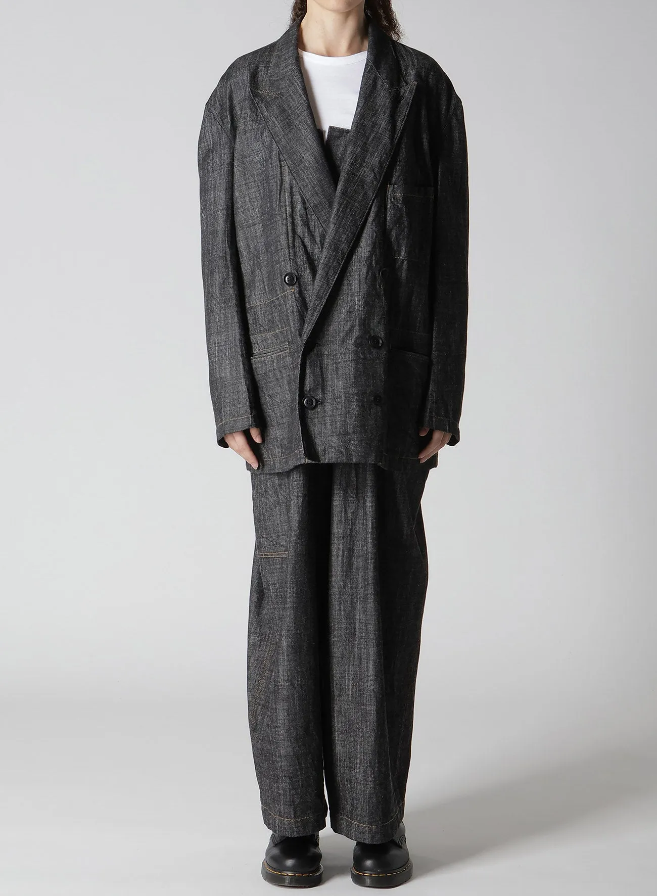 8OZ DENIM PEAKED LAPEL JACKET sold by Yohji Yamamoto product image thumbnail 5