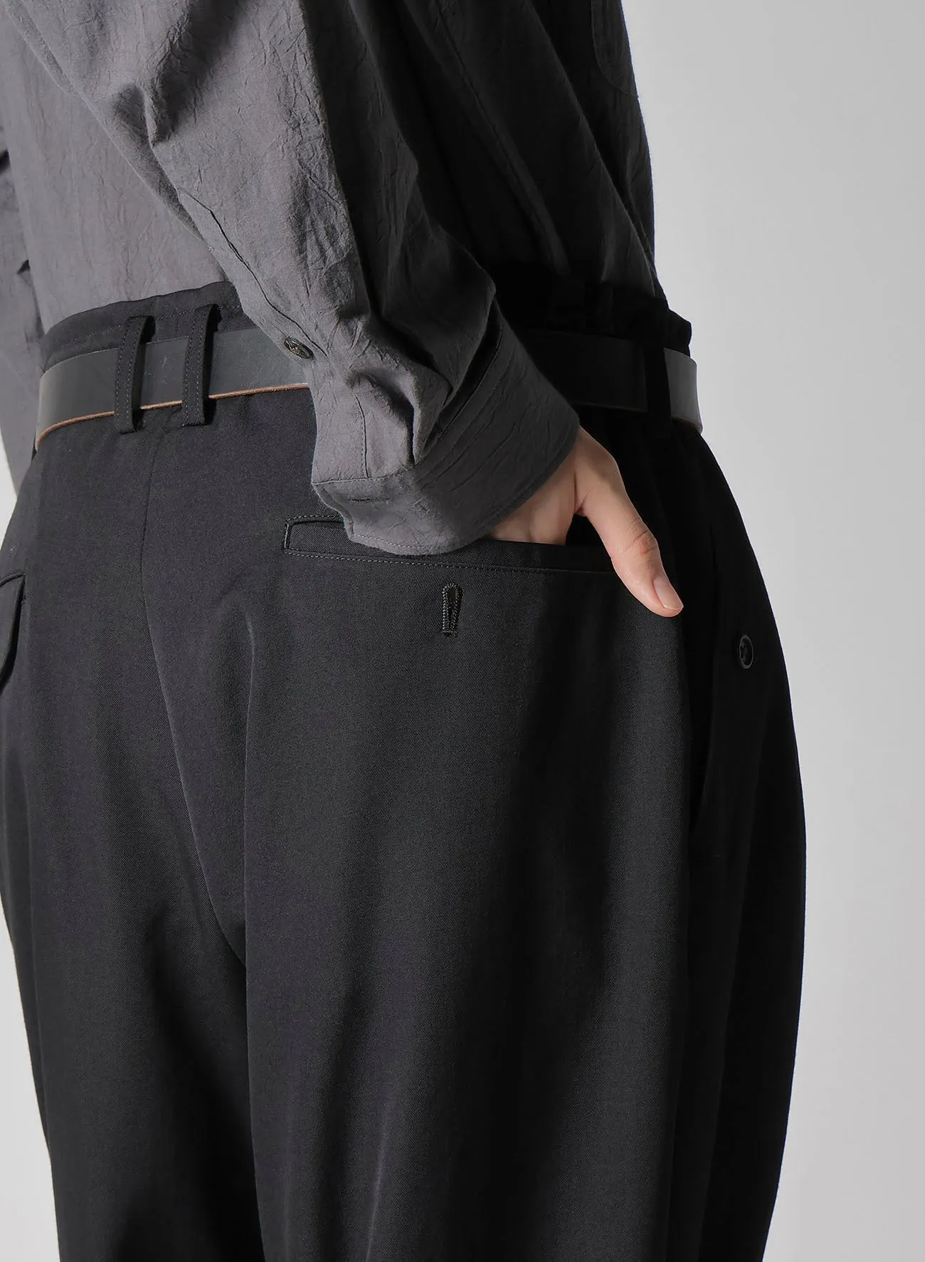 WOOL GABARDINE POCKET DETAIL PANTS sold by Yohji Yamamoto product image thumbnail 5