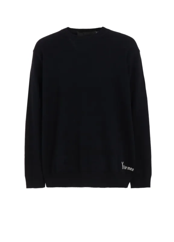 Y's for men INTERSIA LOGO ROUND NECK PULL OVER KNIT sold by Yohji Yamamoto