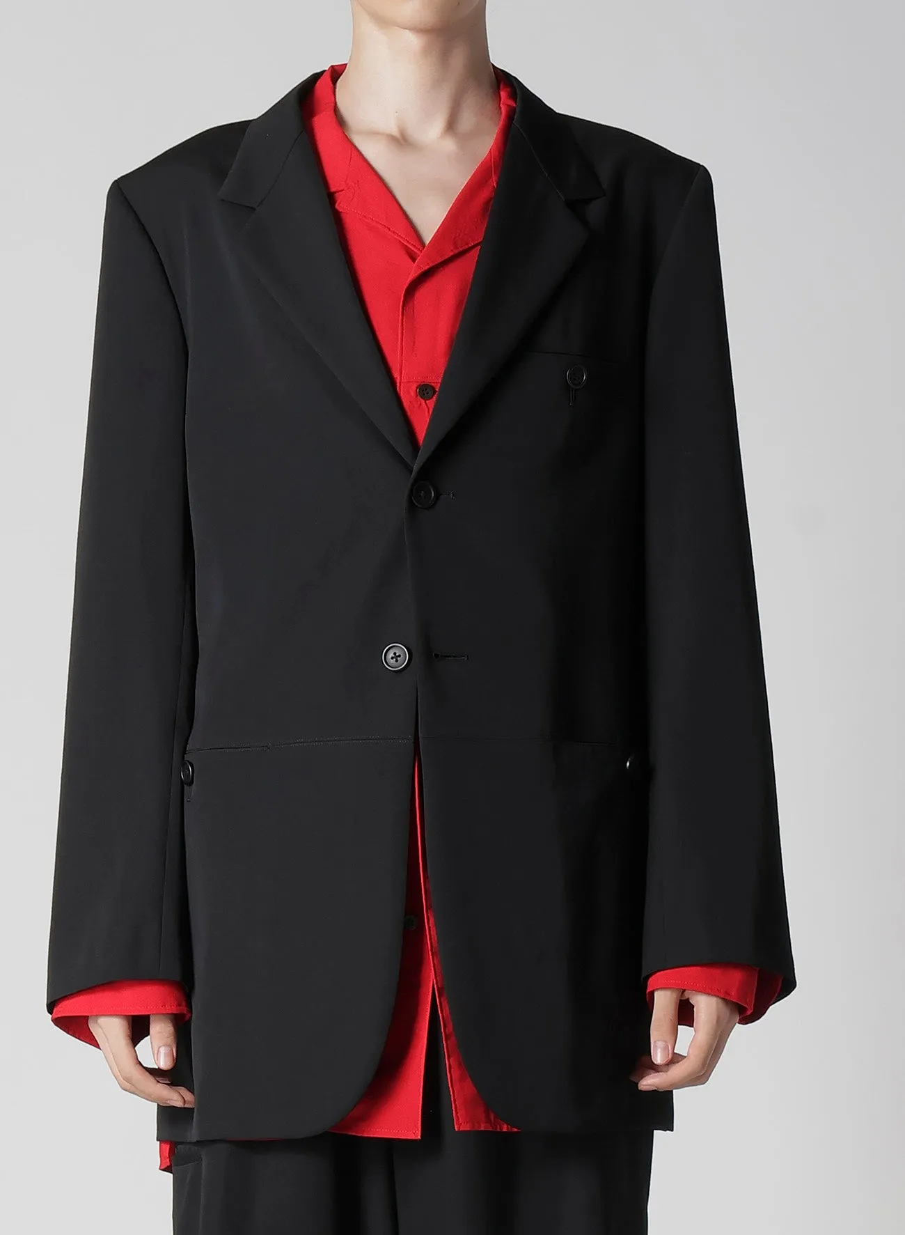 WOOL GABARDINE PARALLEL PANELED JACKET sold by Yohji Yamamoto product image thumbnail 2