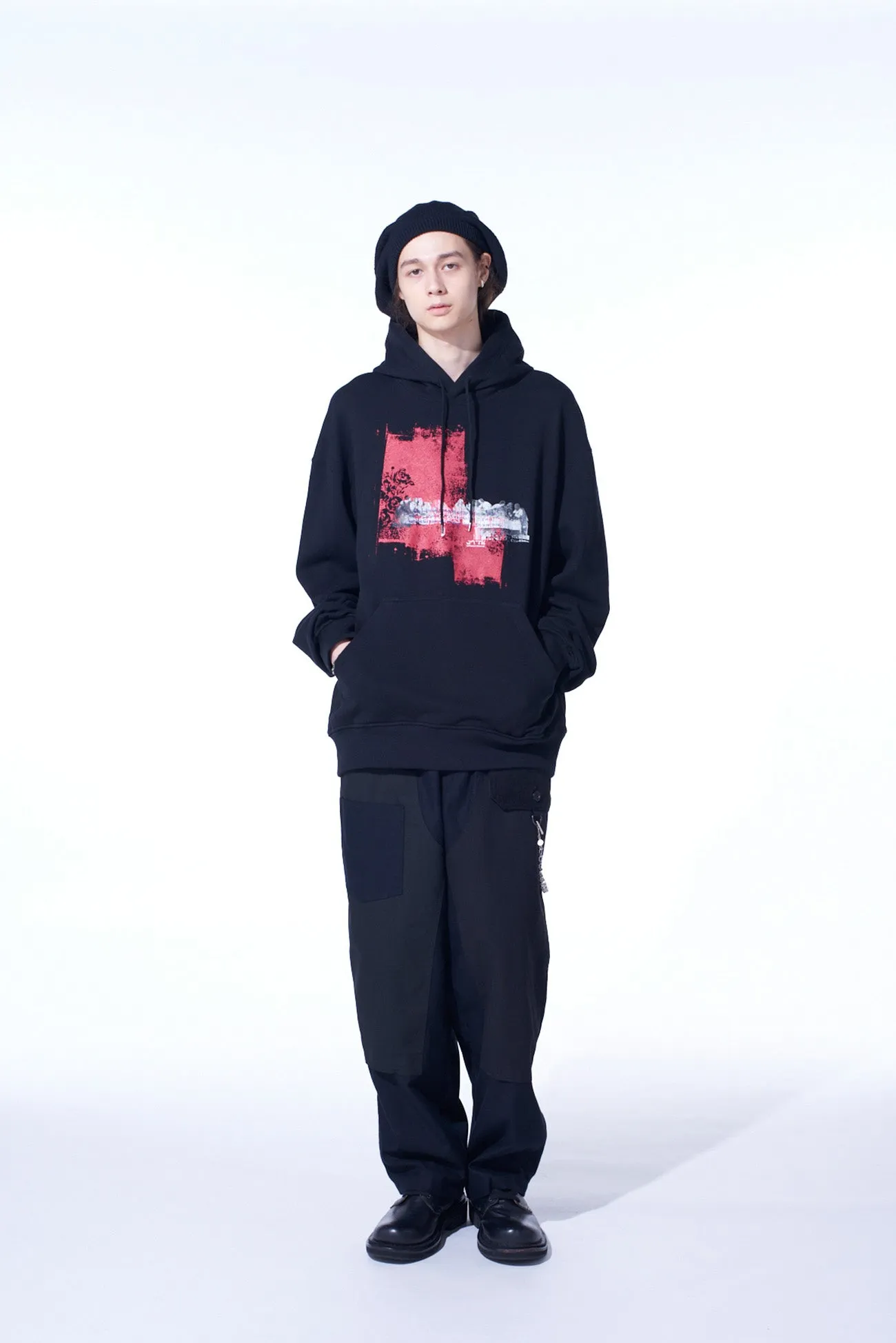 "THE LAST SUPPER" COLLAGE GRAPHIC HOODIE sold by Yohji Yamamoto product image thumbnail 2