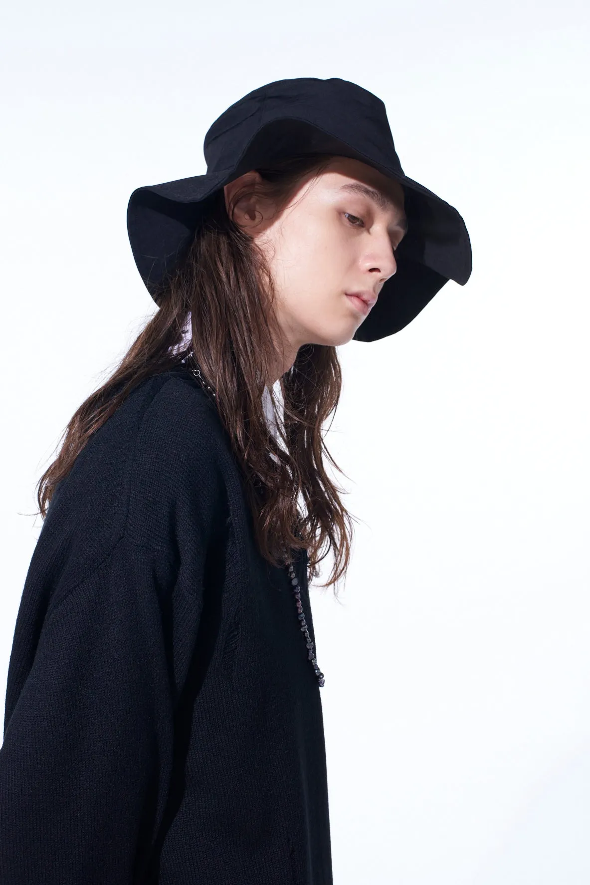CREPE de CHINE LONG BRIM HAT sold by Yohji Yamamoto product image thumbnail 2
