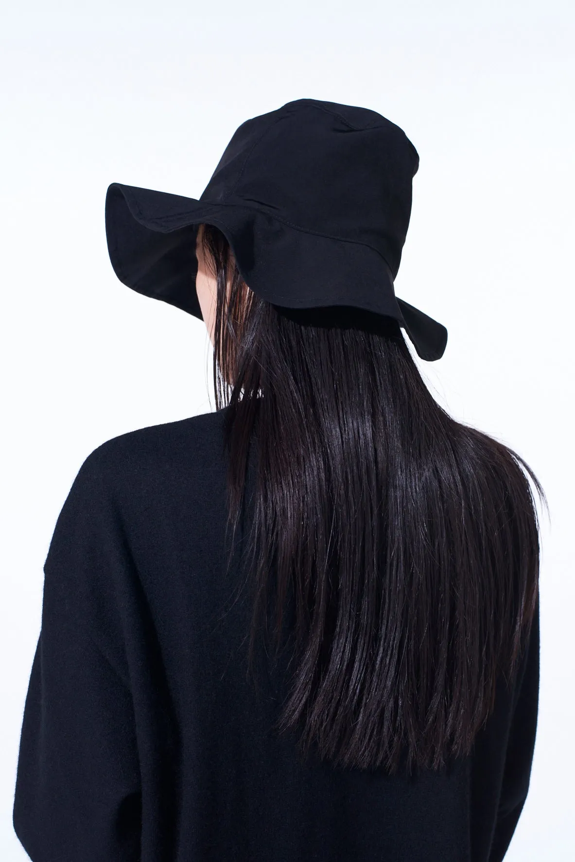 CREPE de CHINE LONG BRIM HAT sold by Yohji Yamamoto product image thumbnail 4