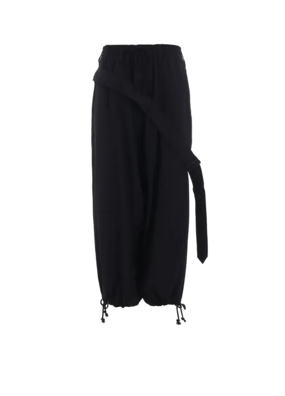 PE/GABARDINE BELTED BALLOON SAROUEL PANTS sold by Yohji Yamamoto