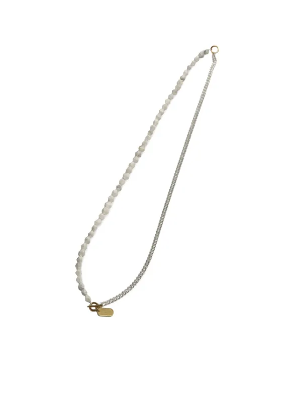 WHITE HOWLITE CHAIN NECKLACE BRACELET sold by Yohji Yamamoto