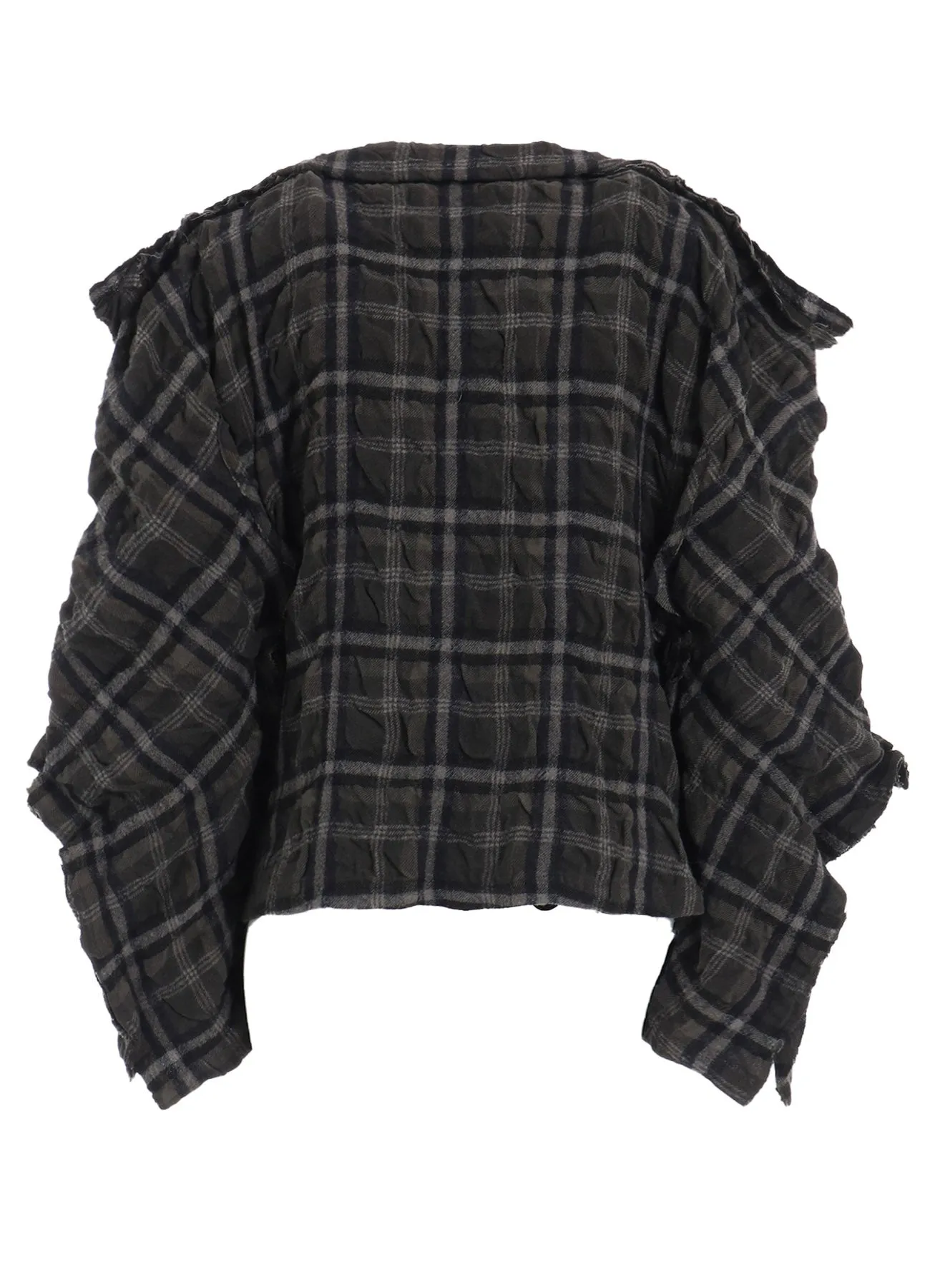 INK DYEING PLAID BOX JACKET B sold by Yohji Yamamoto product image thumbnail 3