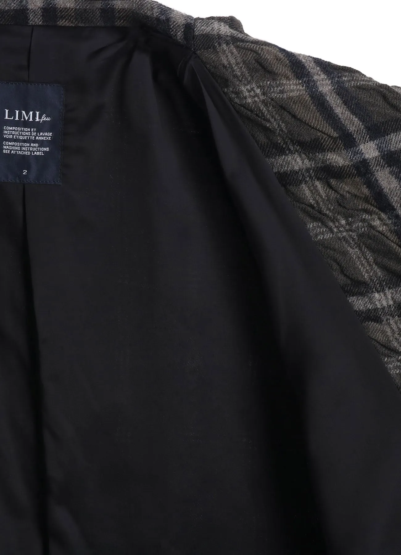 INK DYEING PLAID BOX JACKET B sold by Yohji Yamamoto product image thumbnail 4