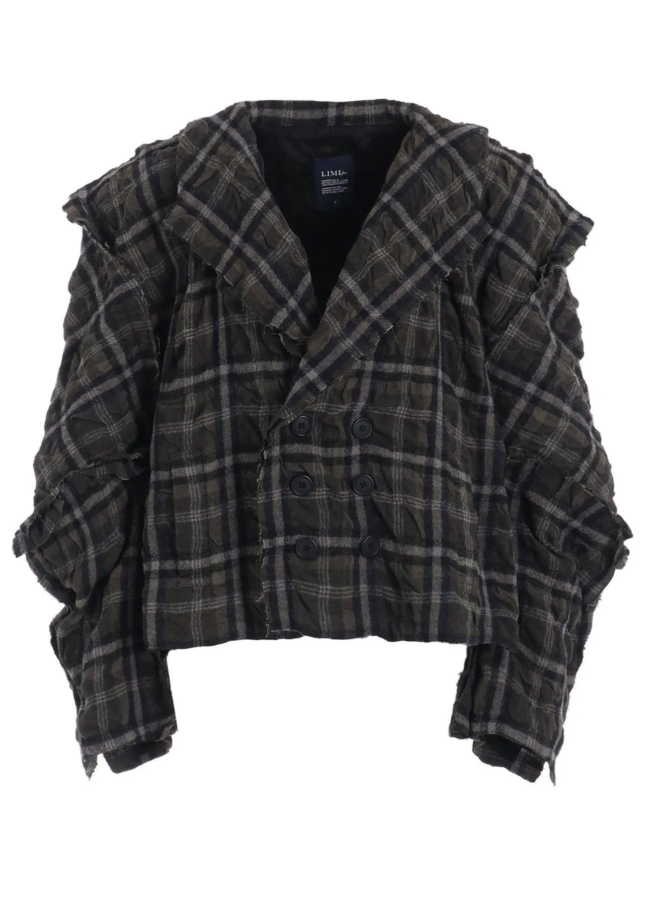 INK DYEING PLAID BOX JACKET B sold by Yohji Yamamoto product image thumbnail 2