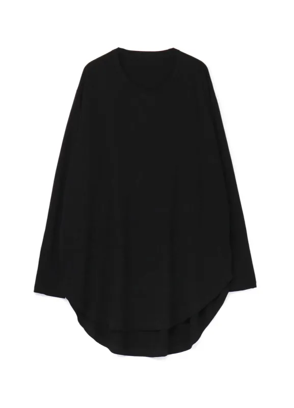 30/- COTTON JERSEY JUMBO ROUNDED HEM LONG SLEEVE T-SHIRT sold by Yohji Yamamoto