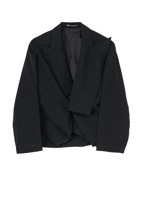 GABARDINE BOX HEM PEAKED JACKET sold by Yohji Yamamoto