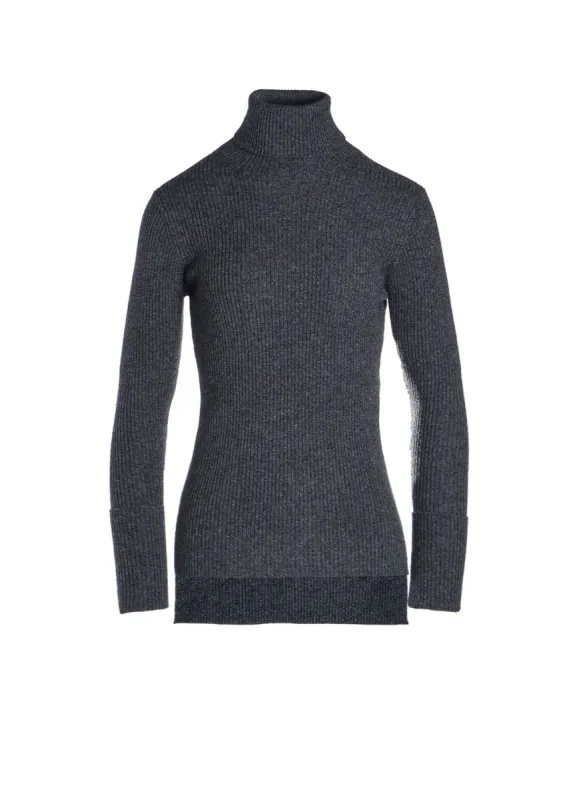12G1P 2X2 RIB RIBBED TURTLE NECK PO sold by Yohji Yamamoto