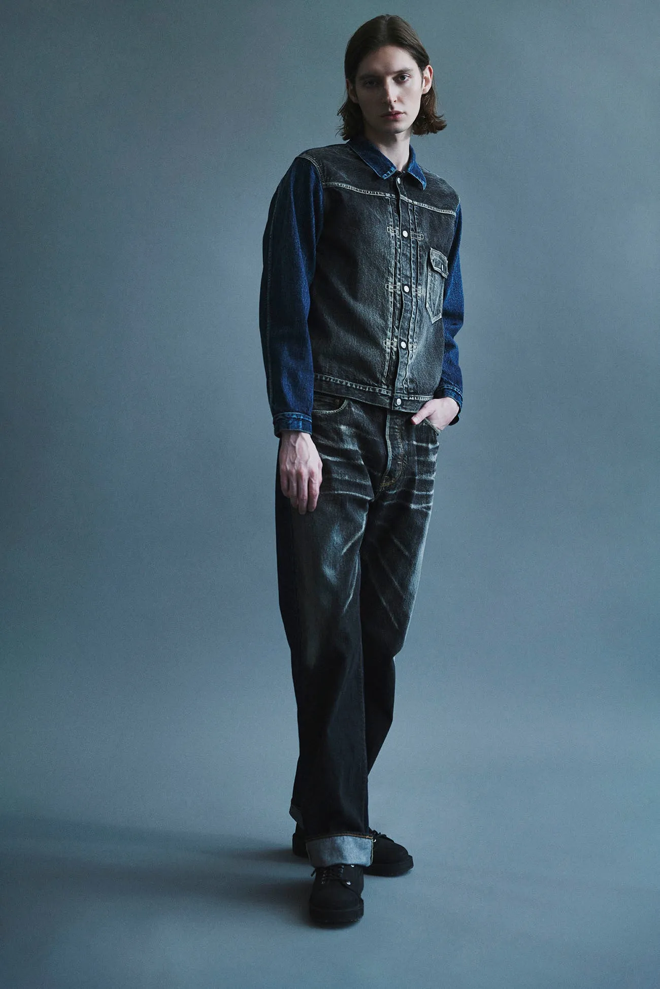 SP 14OZ/MW BICOLOR DENIM JACKET sold by Yohji Yamamoto product image thumbnail 3