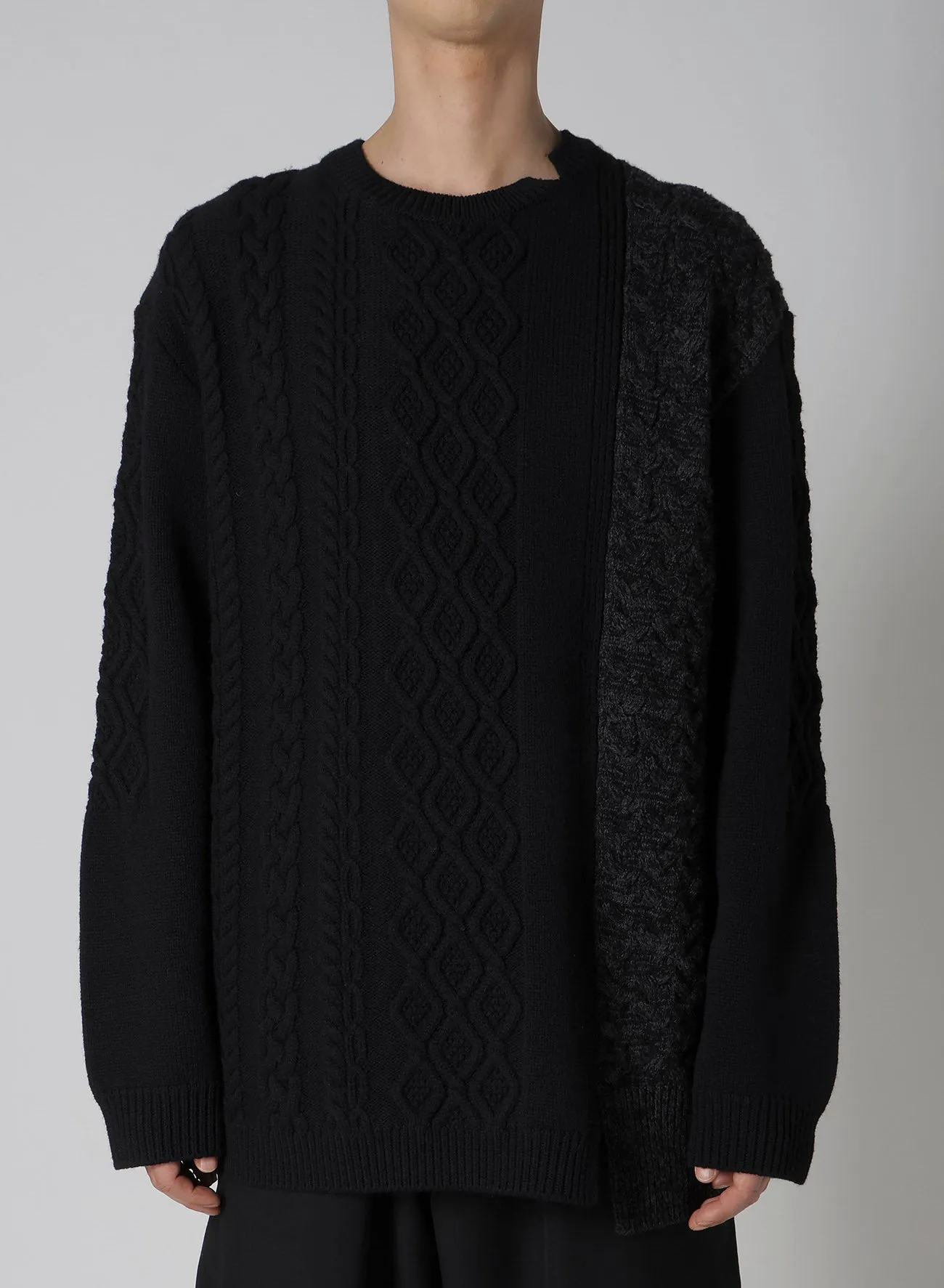 5G CROSS PATTERN SWITCHING ROUND NECK sold by Yohji Yamamoto product image thumbnail 2