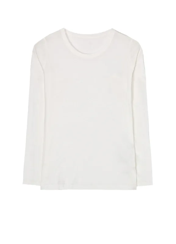80/-HIGH GAUGE SINGLE JERSEY ROUND NECK LONG SLV T sold by Yohji Yamamoto