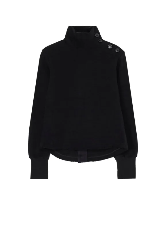 Liy/C BLUSHED FRENCH TERRY R-BACK SIDE BUTTON SWEATSHIRT sold by Yohji Yamamoto