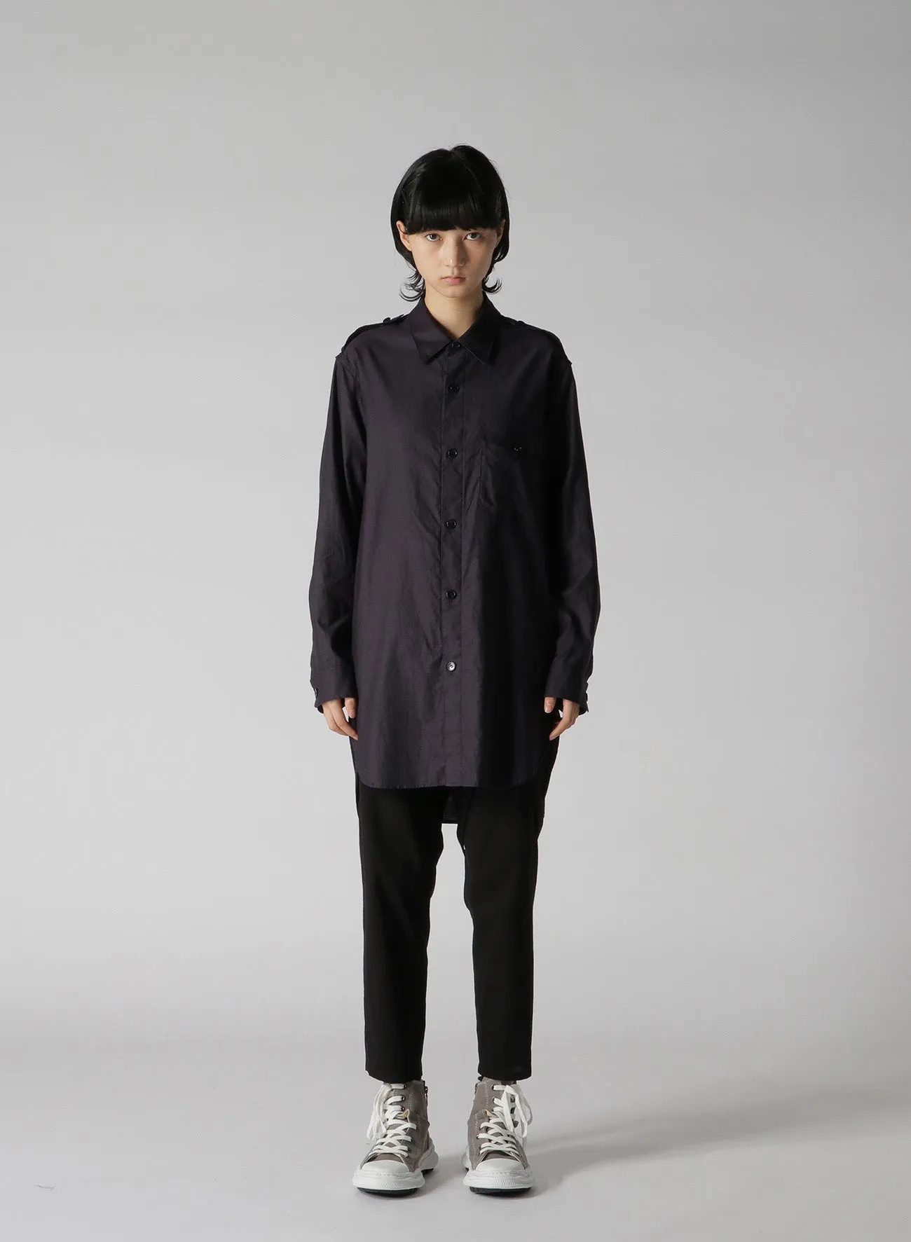 COTTON TWILL SHIRT WITH EPAULETTES sold by Yohji Yamamoto product image thumbnail 5