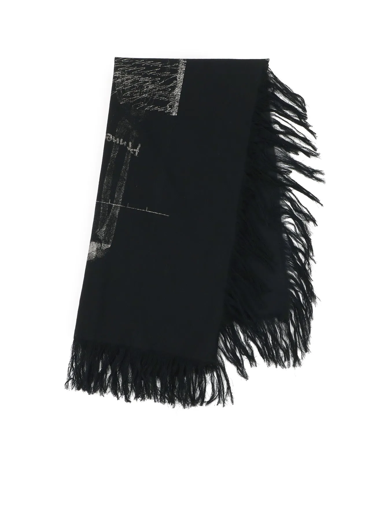COTTON OVERDYE LARGE PRINT STOLE sold by Yohji Yamamoto
