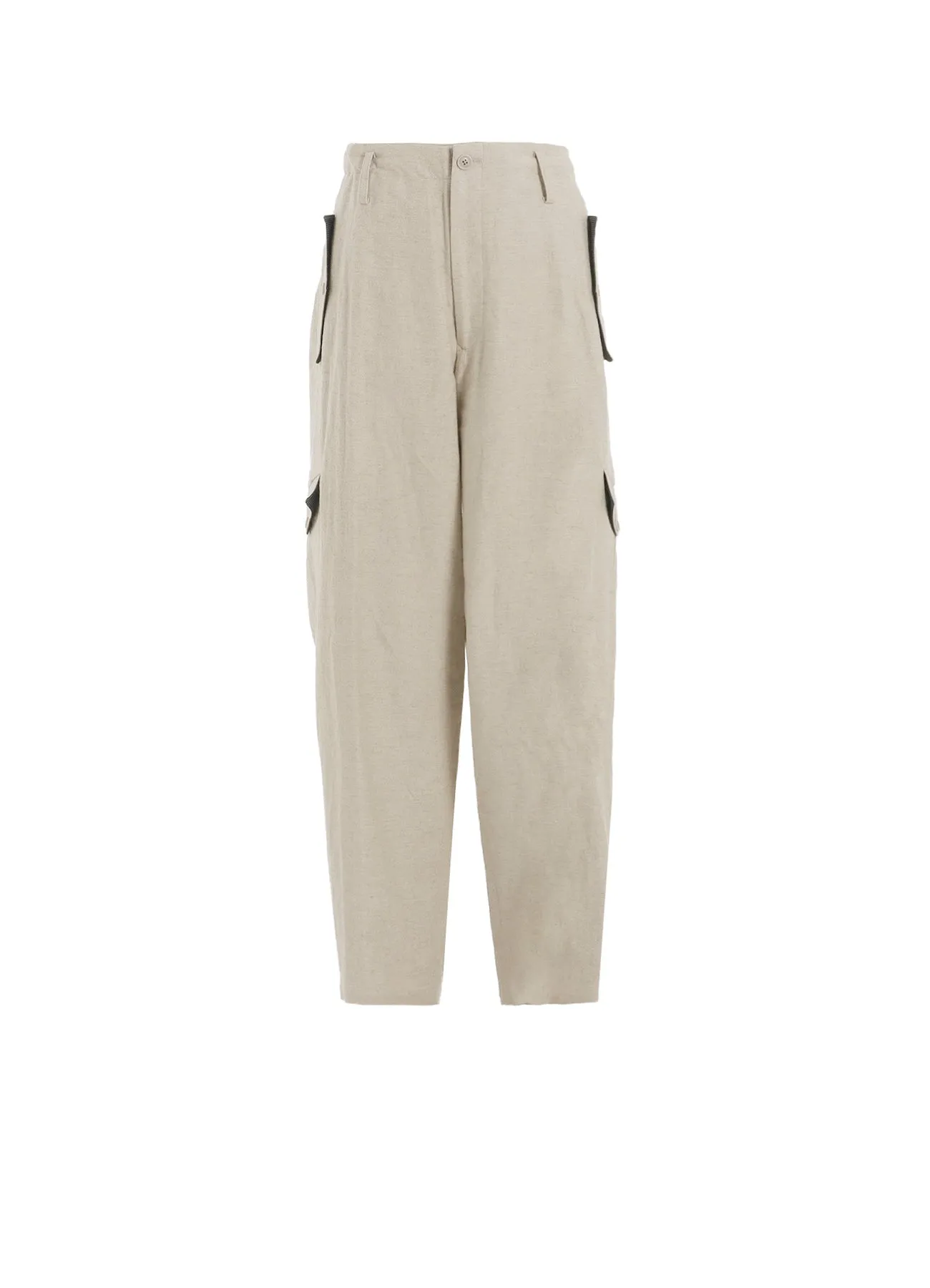COTTON LINEN DOUBLE SATIN PANTS WITH FLAP POCKET sold by Yohji Yamamoto