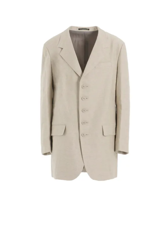 COTTN LINEN DOUBLE SATIN JACKET WITH 5-BUTTONS sold by Yohji Yamamoto