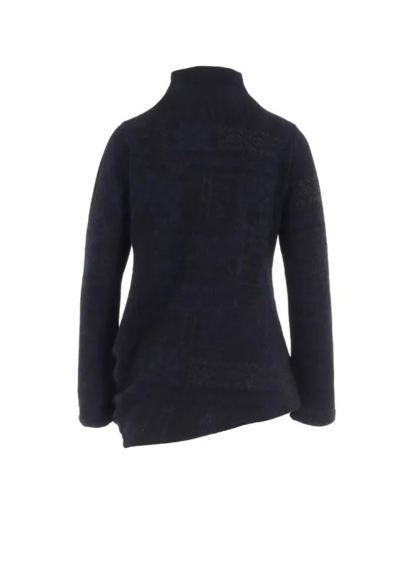 SNOW PATCHWORK W JACQUARD HIGH NECK T sold by Yohji Yamamoto