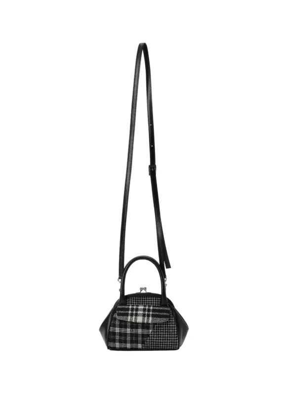 LEATHER/MULTI PLAID CLASP POCHETTE sold by Yohji Yamamoto