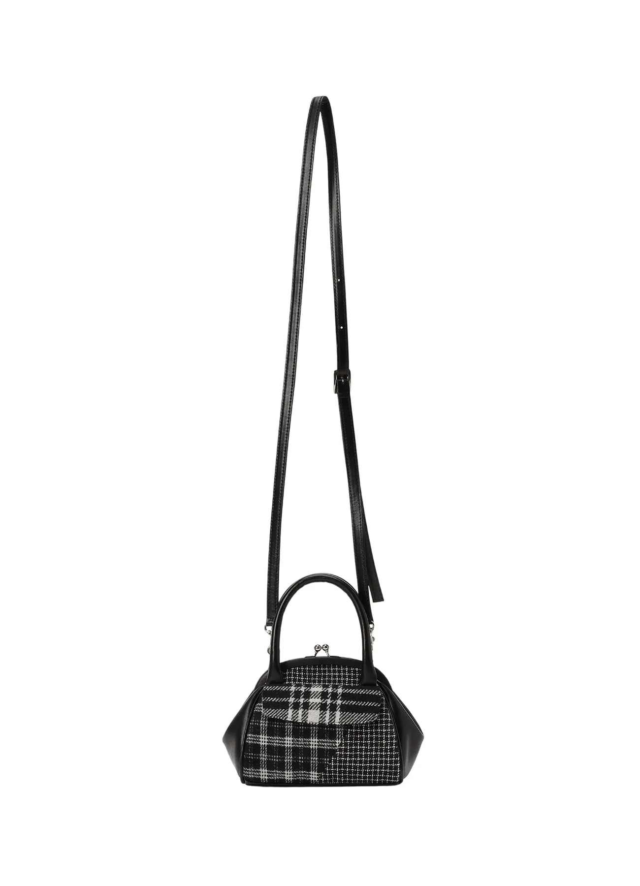 LEATHER/MULTI PLAID CLASP POCHETTE sold by Yohji Yamamoto