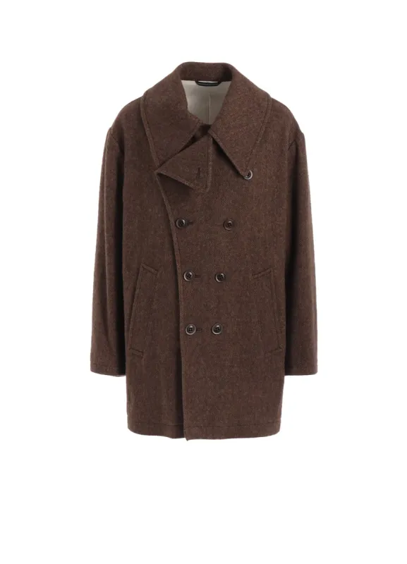 W/LI HERRINGBONE SHORT COAT sold by Yohji Yamamoto