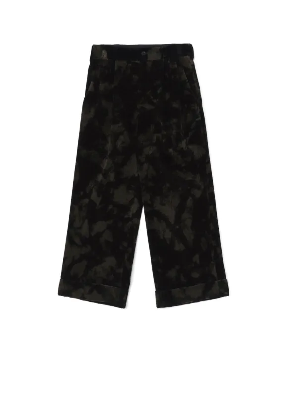 UNEVEN DYED CORDUROY 2 TUCK WIDE CUFFED PANTS sold by Yohji Yamamoto