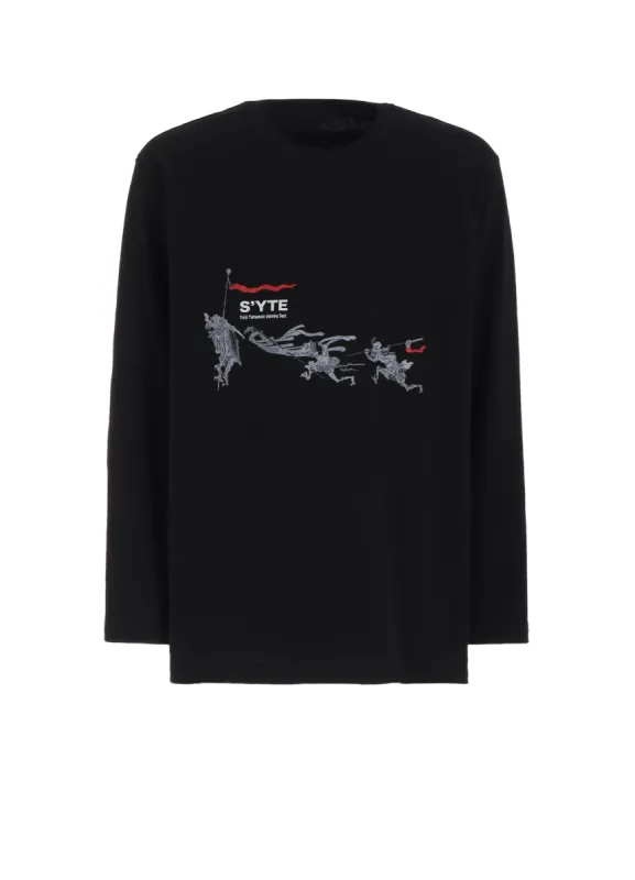 "THREE DEMONS" GRAPHIC LONG-SLEEVED T-SHIRT sold by Yohji Yamamoto