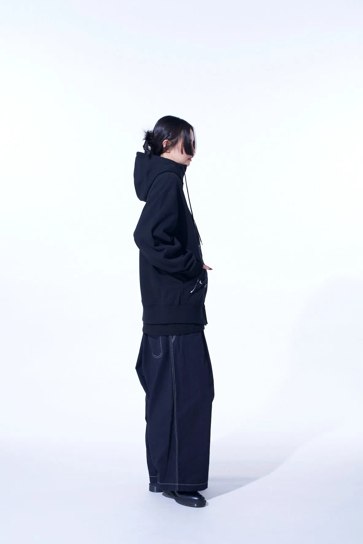 FRENCH TERRY SPLASH PAINTED ZIP-UP HOODIE BLUE sold by Yohji Yamamoto product image thumbnail 5