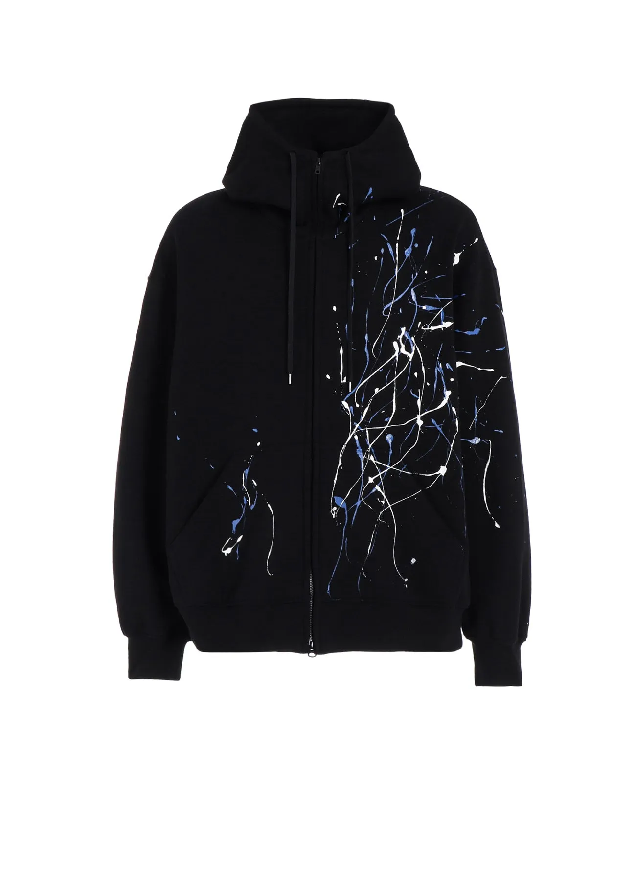 FRENCH TERRY SPLASH PAINTED ZIP-UP HOODIE BLUE sold by Yohji Yamamoto