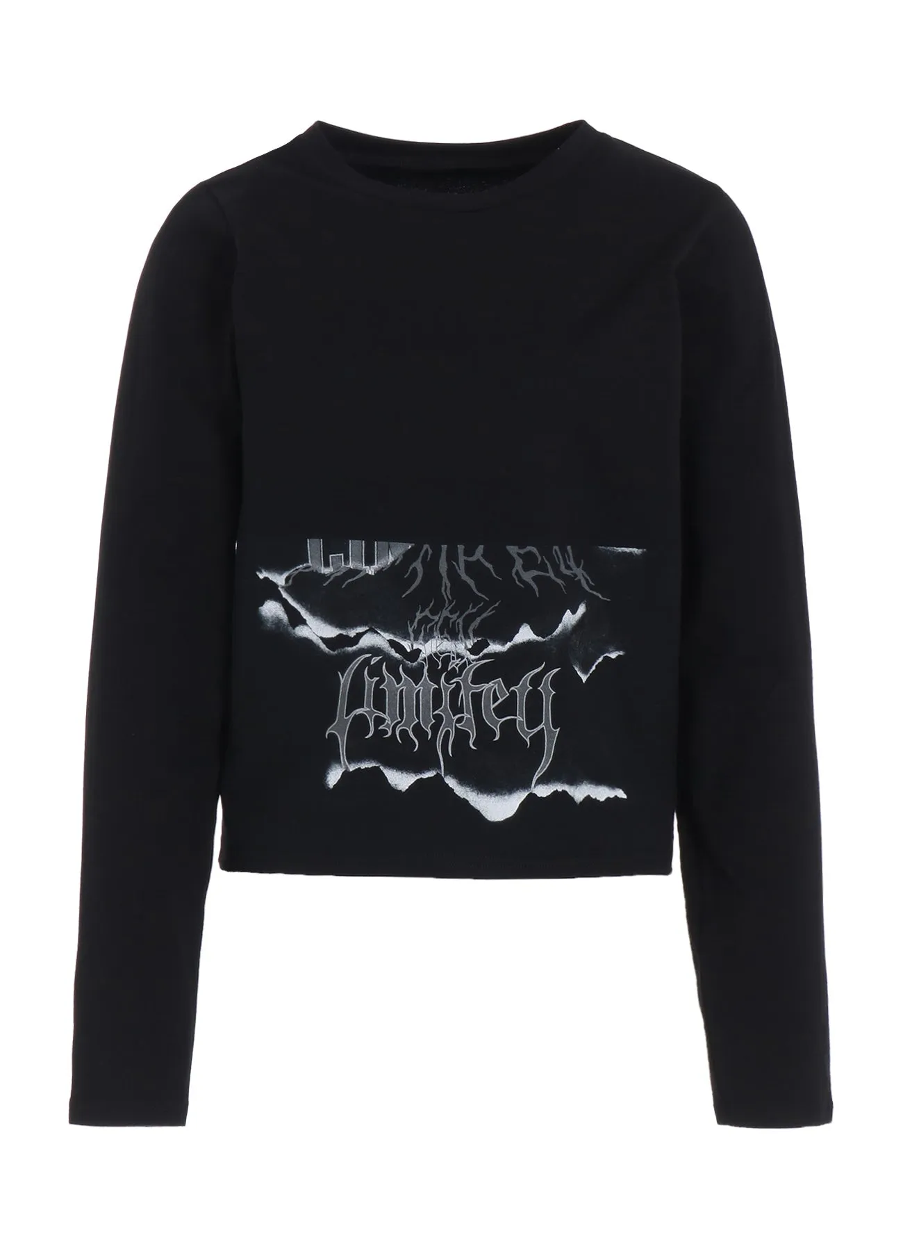 LOGO COLLAGE PRINTED LAYERED SEPARATE LONG SLEEVE T-SHIRT sold by Yohji Yamamoto product image thumbnail 3